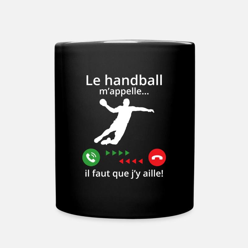 le handball m'appelle... il faut que j'y aille! - Mug uni - noir