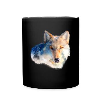Wolf Wölfe Klima Umwelt Wald Geschenk - Tasse einfarbig - Schwarz - Vorne