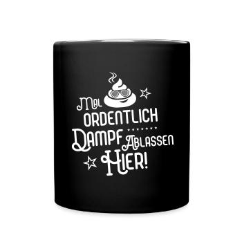 shit dampf ablassen - Tasse einfarbig - Schwarz - Vorne