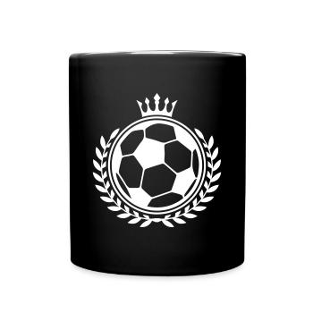 fussball wappen krone - Tasse einfarbig - Schwarz - Vorne