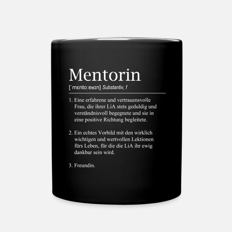Mentorin LiA Definition Lehrerin - Tasse einfarbig - Schwarz