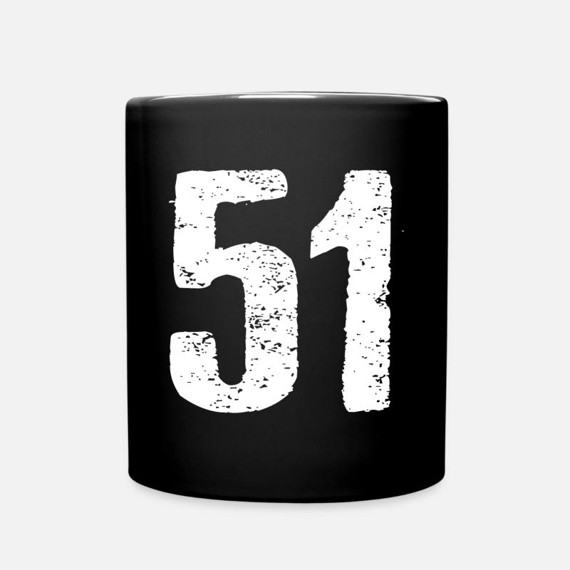 51 Nombre Vintage - Mug uni - noir