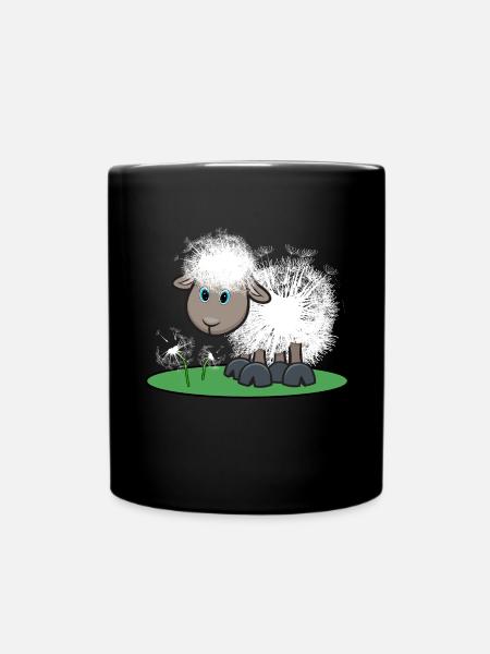 Mouton drôle avec pissenlit drôle cadeau - Mug uni - noir
