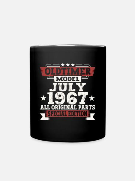 Oldtimer Juli 1967 55. Geburtstag Geschenk Herren - Tasse einfarbig - Schwarz