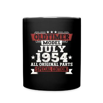 Voiture ancienne juillet 1954 70e anniversaire cadeau homme - Mug uni - noir - Devant