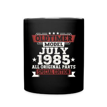 Oldtimer Juli 1985 37. Geburtstag Geschenk Herren - Tasse einfarbig - Schwarz - Vorne