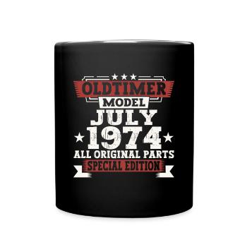 Oldtimer July 1974 48th Birthday Gift Men - Full Colour Mug - black - Front