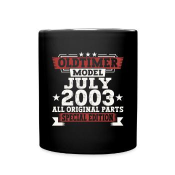 Oldtimer Juli 2003 19. Geburtstag Geschenk Herren - Tasse einfarbig - Schwarz - Vorne