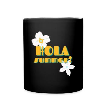 Hallo Sommer - Tasse einfarbig - Schwarz - Vorne