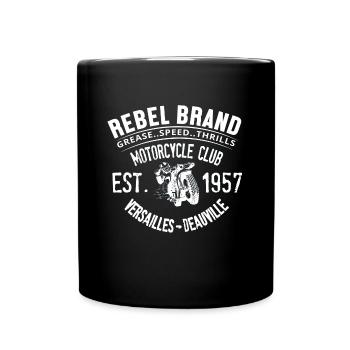 Vintage motorcycle rider - Full Colour Mug - black - Front
