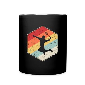 Badminton Player Badminton Retro - Full Colour Mug - black - Front