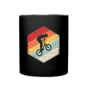 BMX Rider Vintage Motif Freestyle BMX Bike - Full Colour Mug - black - Front