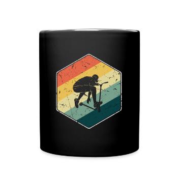 Stunt Scooter Scooter Kids Retro - Full Colour Mug - black - Front