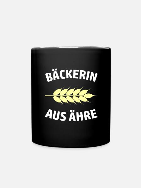 Bäckerin aus Ähre - Tasse einfarbig - Schwarz