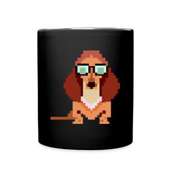 Chien viennois Pixel Art Dog Lover chiot - Mug uni - noir - Devant
