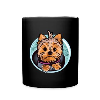 Yorkshire Terrier dans Space Dog Lover Yorkie - Mug uni - noir - Devant