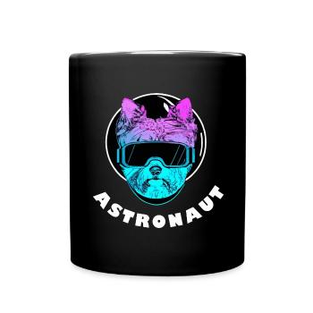 Astronaute Yorkshire Terrier Synthwave Dog Yorkie - Mug uni - noir - Devant