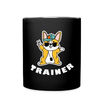 Corgi Dresseur Chien Gallois - Mug uni - noir - Devant