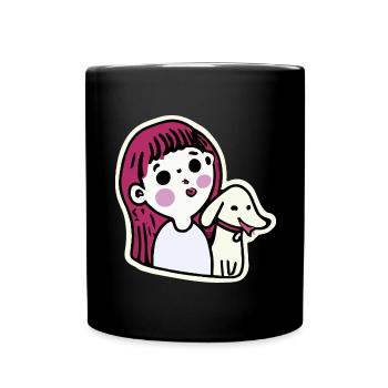 Dachshund Girl Dog Viennese - Full Colour Mug - black - Front