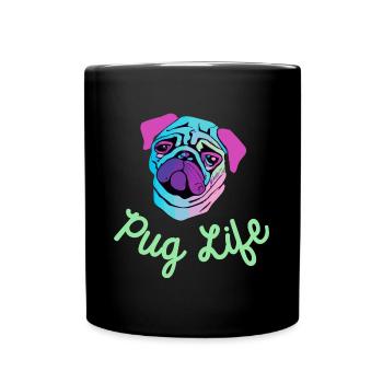 Pug Life Vaporwave Chien Chiot - Mug uni - noir - Devant
