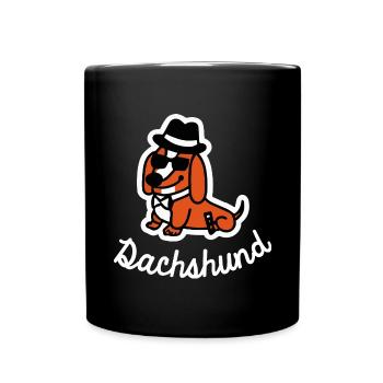 Lustiger Dackel Hund Geschenk Wiener Dog - Tasse einfarbig - Schwarz - Vorne
