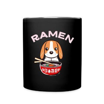 Ramen Lover Beagle Japon Chien Cadeau Rétro - Mug uni - noir - Devant