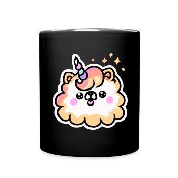 Unicorn Pomeranian Dog Dog Gift Retro - Full Colour Mug - black - Front