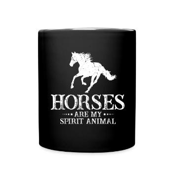 Lustig Pferd Reitsport Pferde Sprüche Geschenk - Tasse einfarbig - Schwarz - Vorne