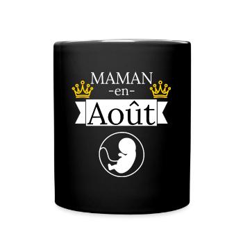 Maman en août. Future maman - Mug uni - noir - Devant