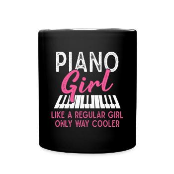 Piano Fille Pianiste Musicien Clavier - Mug uni - noir - Devant
