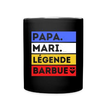 Papa barbu humour papa cadeau fête des pères - Mug uni - noir - Devant