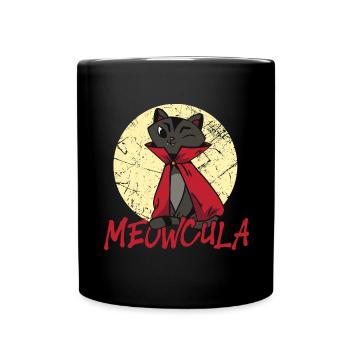 Katzen Vampir - Funny Halloween - Tasse einfarbig - Schwarz - Vorne