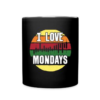 I love mondays - Trading Fun - Tasse einfarbig - Schwarz - Vorne