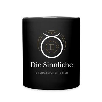 Sinnliche Taurus Zeichen Grafik - Tasse einfarbig - Schwarz - Vorne