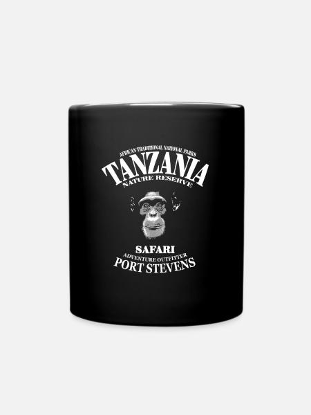 Tanzanie - Chimpanzés - Mug uni - noir