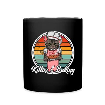 Cat Cake Baking Cookies Hobby Pastry Shop - Full Colour Mug - black - Front