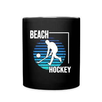 Beachhockey hockeyspielen am Strand BeachhockeyFun - Tasse einfarbig - Schwarz - Vorne