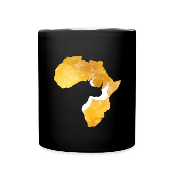Rhino Afrika Africa - Tasse einfarbig - Schwarz - Vorne