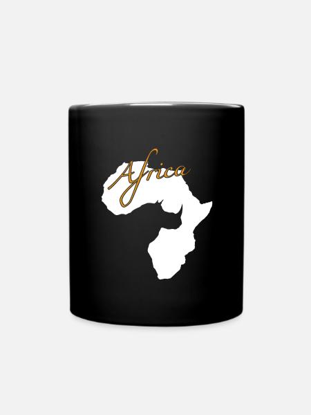 Africa Rhino - Tasse einfarbig - Schwarz