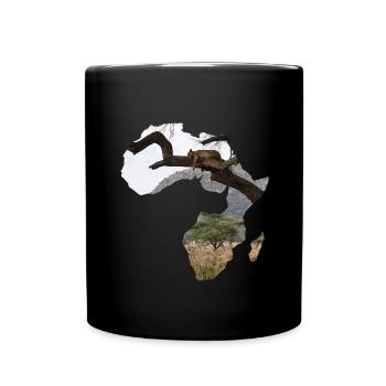 Afrika Madagaskar Serengeti Löwe - Tasse einfarbig - Schwarz - Vorne