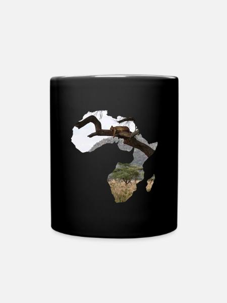 Afrika Madagaskar Serengeti Löwe - Tasse einfarbig - Schwarz