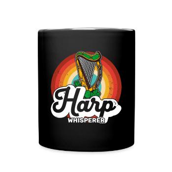 Zupfinstrument Keltische Harfe Harfenist - Tasse einfarbig - Schwarz - Vorne