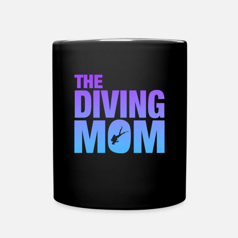 The Diving Mom - Tasse einfarbig - Schwarz
