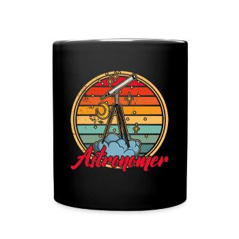 Teleskop Hobby Astronomie Sterne Planeten - Tasse einfarbig - Schwarz - Vorne