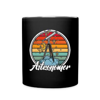Teleskop Hobby Astronomie Sterne Planeten - Tasse einfarbig - Schwarz - Vorne