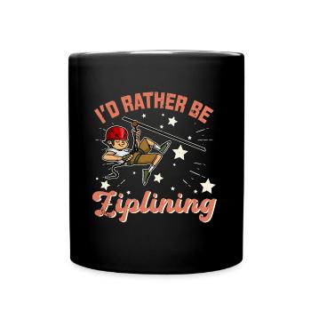 Zipline Hobby Seilrutsche Freizeit Wald Natur - Tasse einfarbig - Schwarz - Vorne