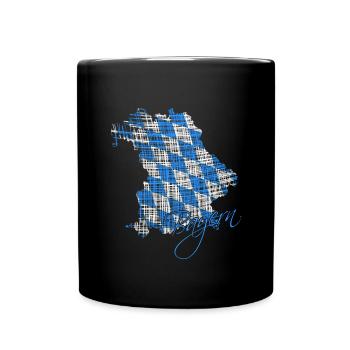 Bayern, Oberbayern, Geschenk für Bayern, Bavaria - Tasse einfarbig - Schwarz - Vorne