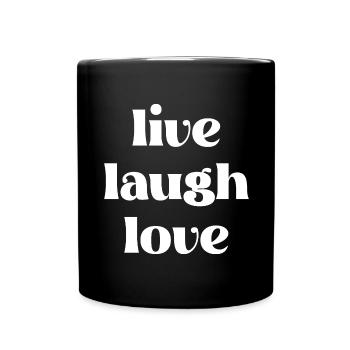 vivre, rire, aimer - Slogan de motivation - Mug uni - noir - Devant