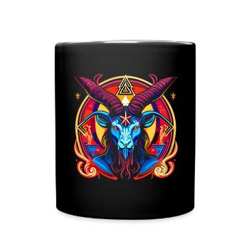 Baphomet - Luzifer - Teufel - Satan - 666 - Tasse einfarbig - Schwarz - Vorne