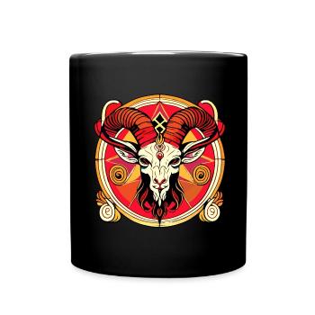 Baphomet - Luzifer - Teufel - Satan - 666 - Tasse einfarbig - Schwarz - Vorne